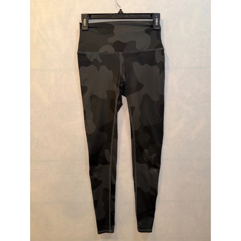 Alo Yoga Camo High Waist Leggings Black Grey Activewear Workout‎ Fitness Size S